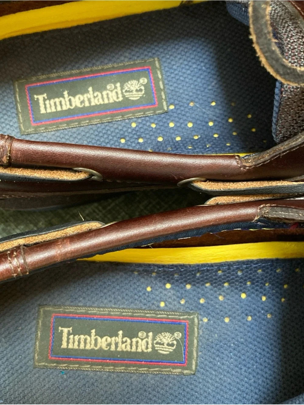 Timberland Classic Amherst Brown Oiled Leather 2-Eye Vented Boat Shoes 9.5